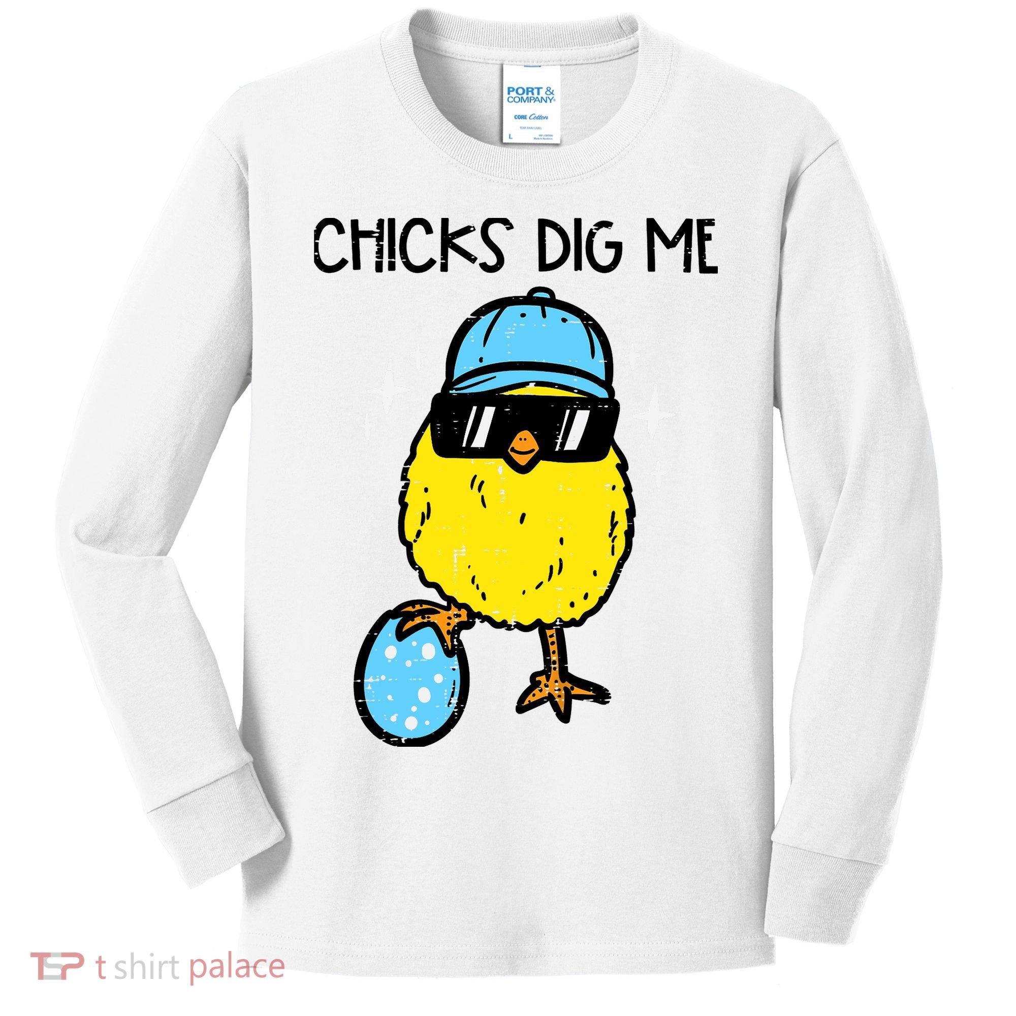 Easter Chicks Dig Me Cute Boy Teens Kids Long Sleeve Shirt