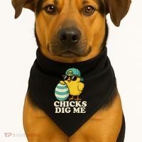 Easter Chicks Dig Me Cute Egg Hunt Gift USA-Made Doggie Bandana thumb 1