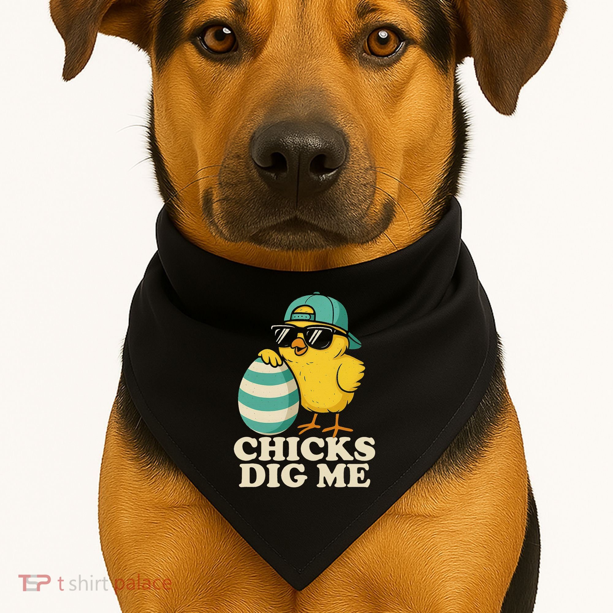 Easter Chicks Dig Me Cute Egg Hunt Gift USA-Made Doggie Bandana
