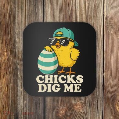 Easter Chicks Dig Me Cute Egg Hunt Gift Coaster