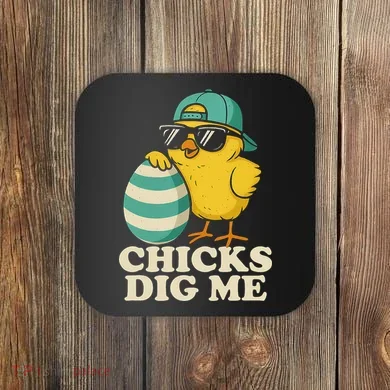 Easter Chicks Dig Me Cute Egg Hunt Gift Coaster