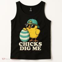 Easter Chicks Dig Me Cute Egg Hunt Gift Tank Top thumb 2