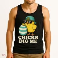 Easter Chicks Dig Me Cute Egg Hunt Gift Tank Top thumb 3