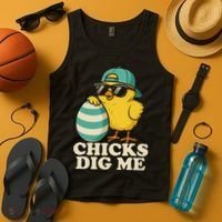 Easter Chicks Dig Me Cute Egg Hunt Gift Tank Top thumb 4