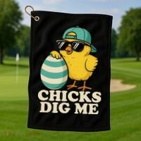 Easter Chicks Dig Me Cute Egg Hunt Gift Golf Towel thumb 1