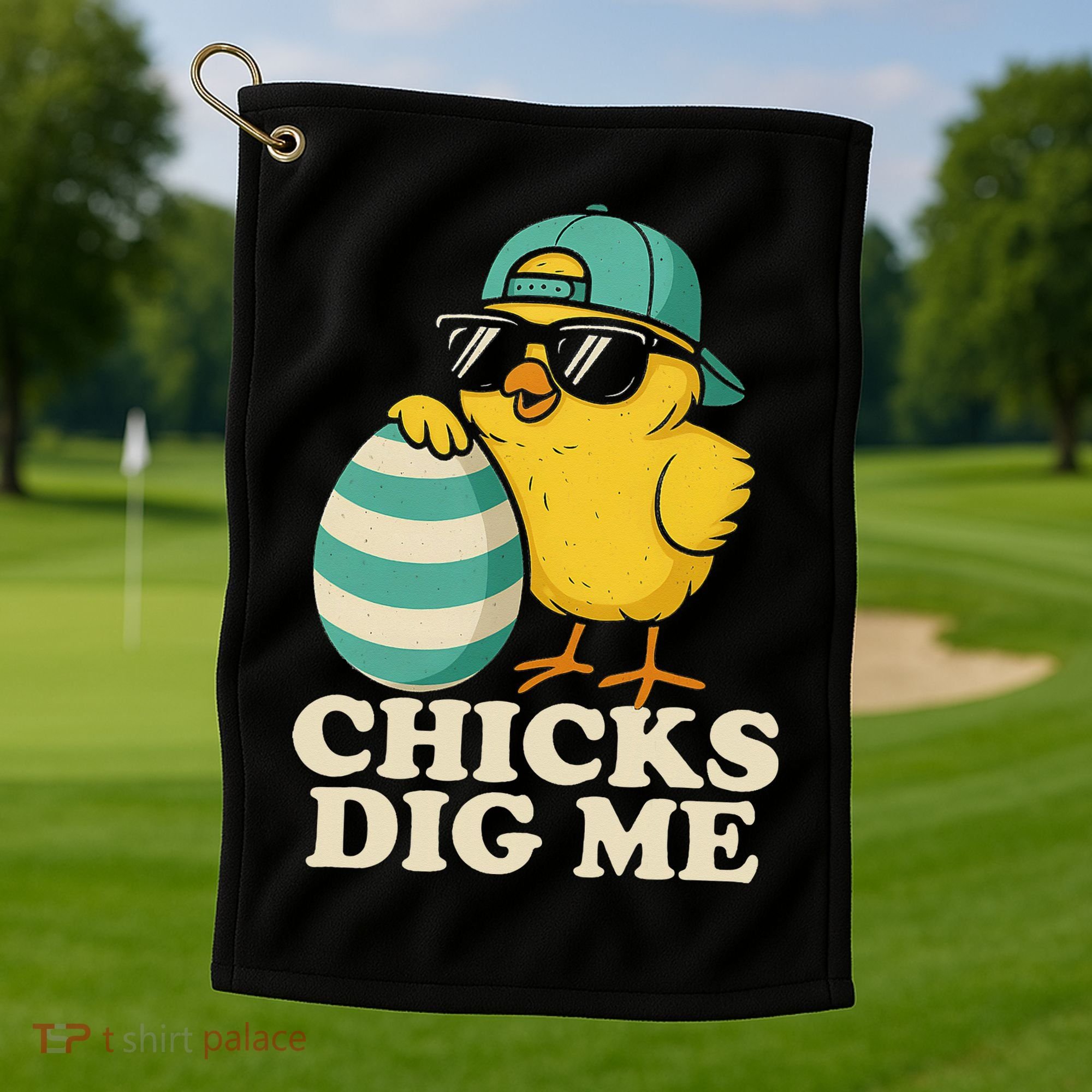 Easter Chicks Dig Me Cute Egg Hunt Gift Golf Towel