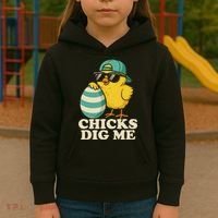 Easter Chicks Dig Me Cute Egg Hunt Gift Kids Hoodie thumb 3