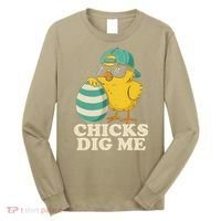 Easter Chicks Dig Me Cute Egg Hunt Gift Long Sleeve Shirt thumb 0