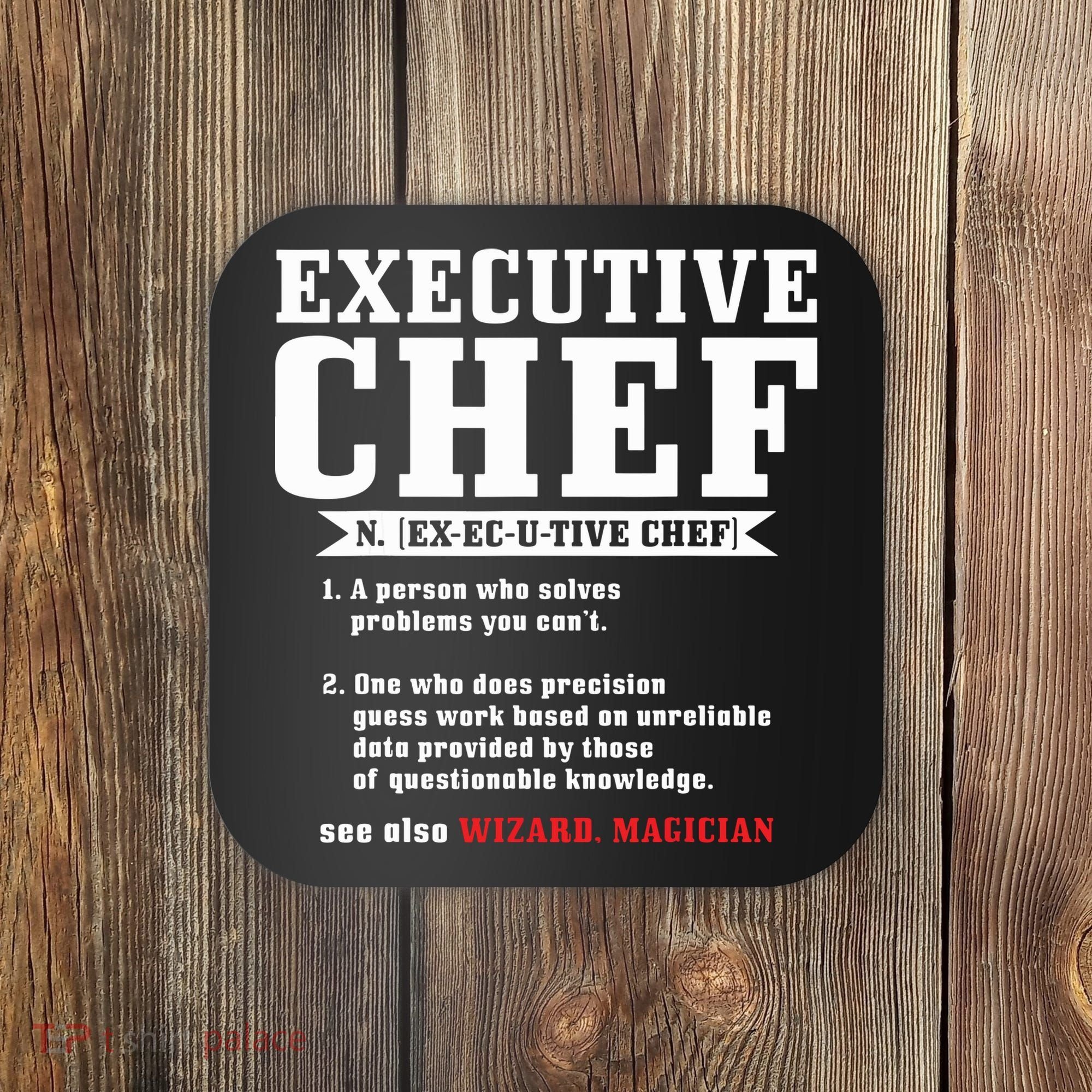 Executive Chef Definition Funny Chef Cook Cooking Coaster