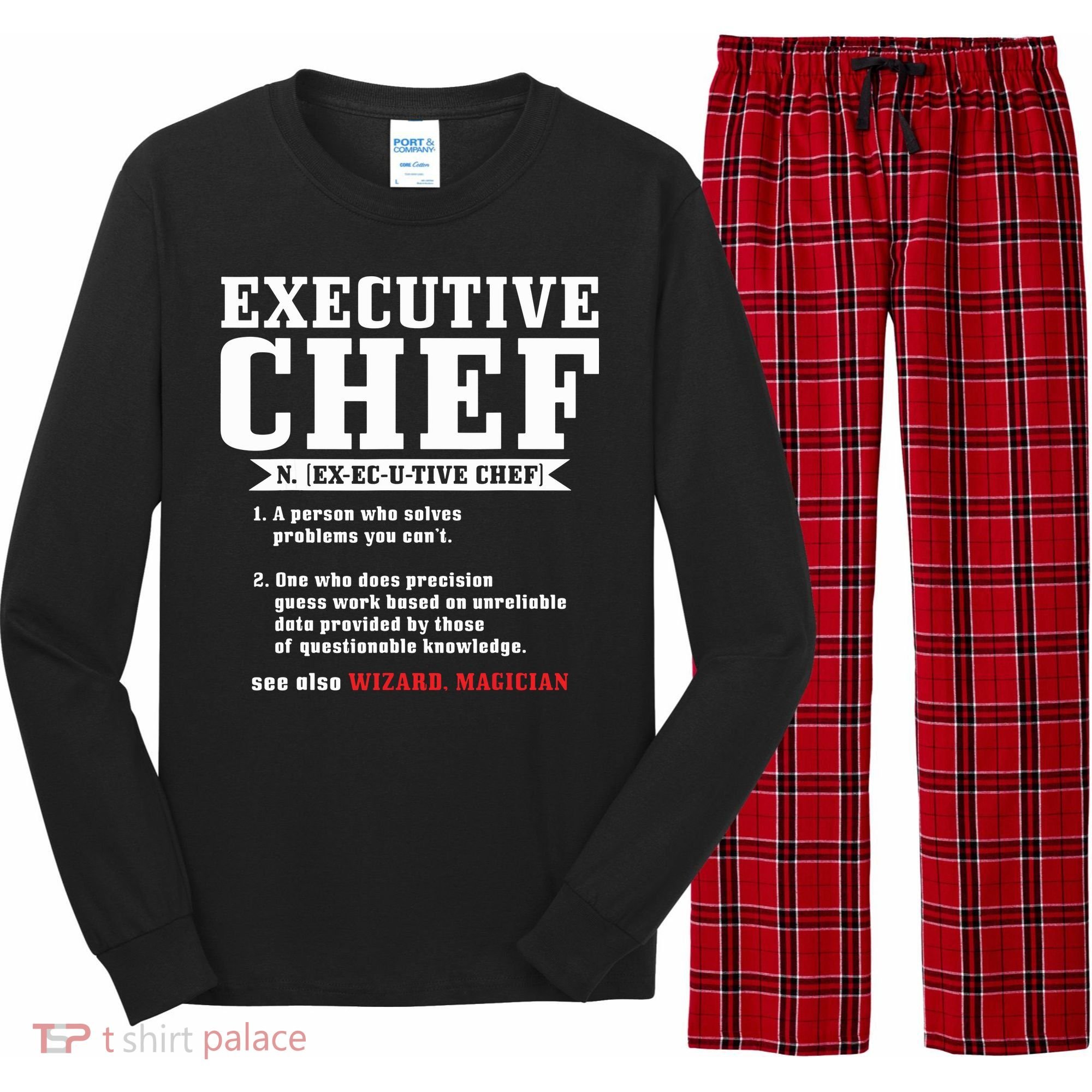 Executive Chef Definition Funny Chef Cook Cooking Long Sleeve Pajama Set