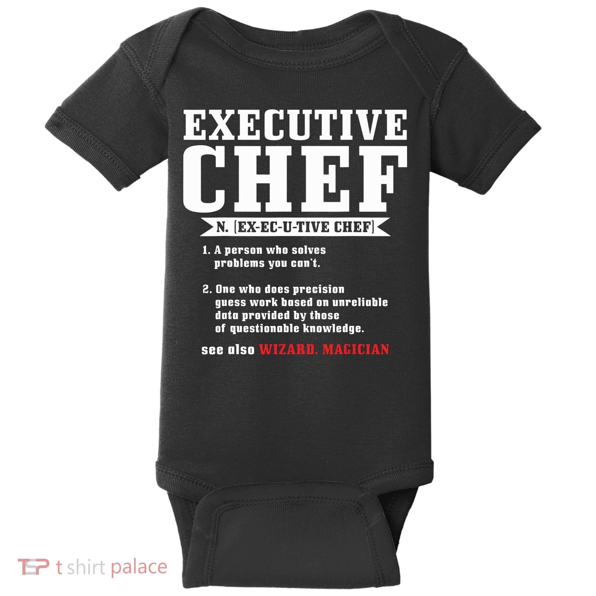 Executive Chef Definition Funny Chef Cook Cooking Baby Bodysuit