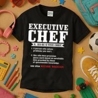 Executive Chef Definition Funny Chef Cook Cooking Kids T-Shirt thumb 3