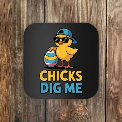 Easter Chicks Dig Me Cute Egg Hunt Coaster