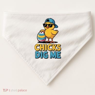 Easter Chicks Dig Me Cute Egg Hunt USA-Made Doggie Bandana