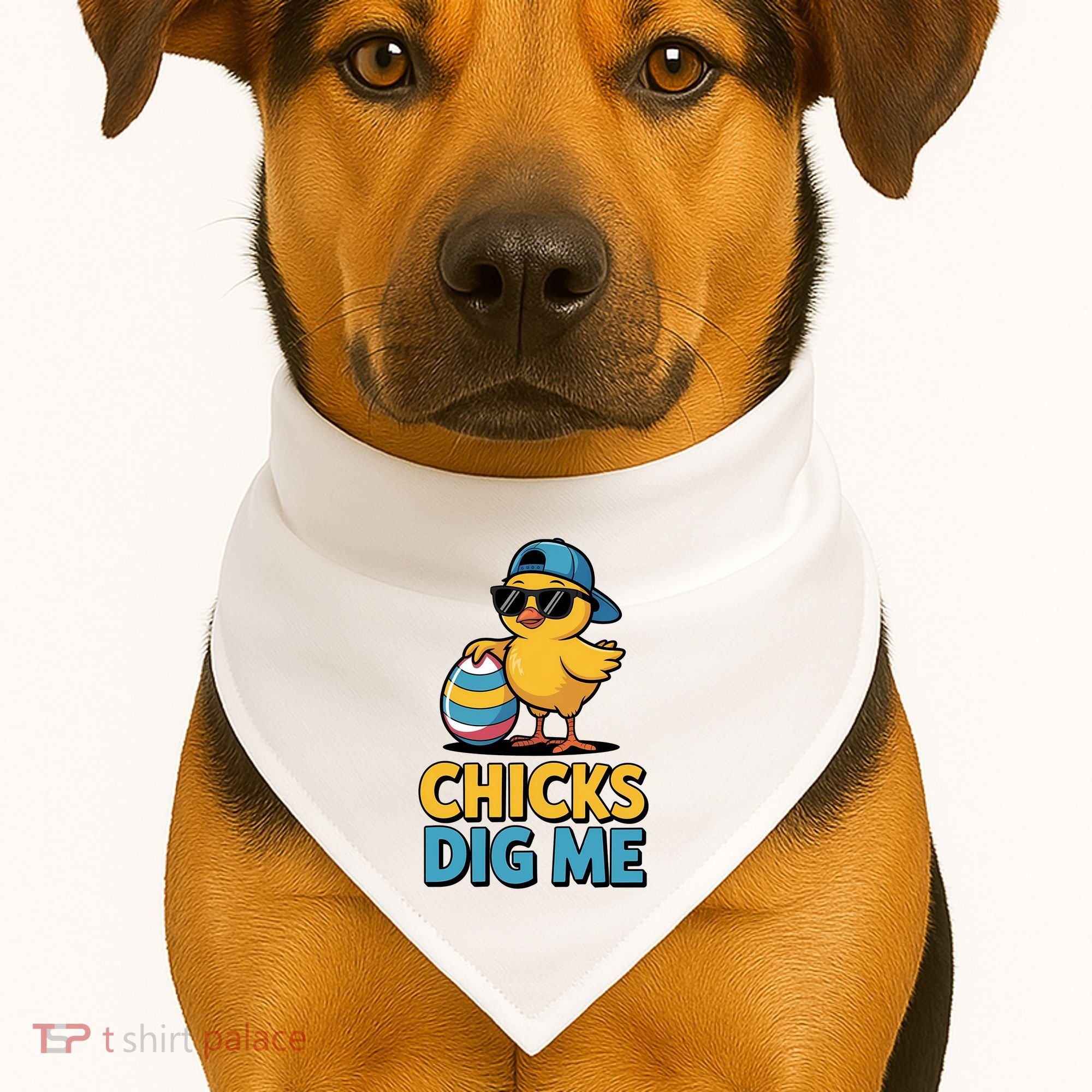 Easter Chicks Dig Me Cute Egg Hunt USA-Made Doggie Bandana