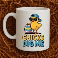 Easter Chicks Dig Me Cute Egg Hunt Coffee Mug thumb 2