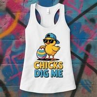 Easter Chicks Dig Me Cute Egg Hunt Women's Tank Top thumb 3
