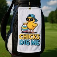Easter Chicks Dig Me Cute Egg Hunt Golf Towel thumb 2