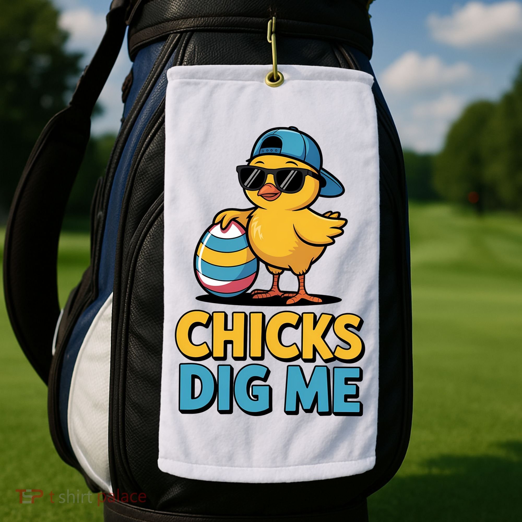 Easter Chicks Dig Me Cute Egg Hunt Golf Towel