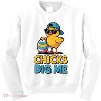 Easter Chicks Dig Me Cute Egg Hunt Kids Sweatshirt thumb 0