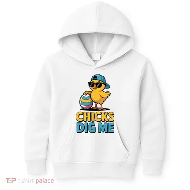 Easter Chicks Dig Me Cute Egg Hunt Kids Hoodie