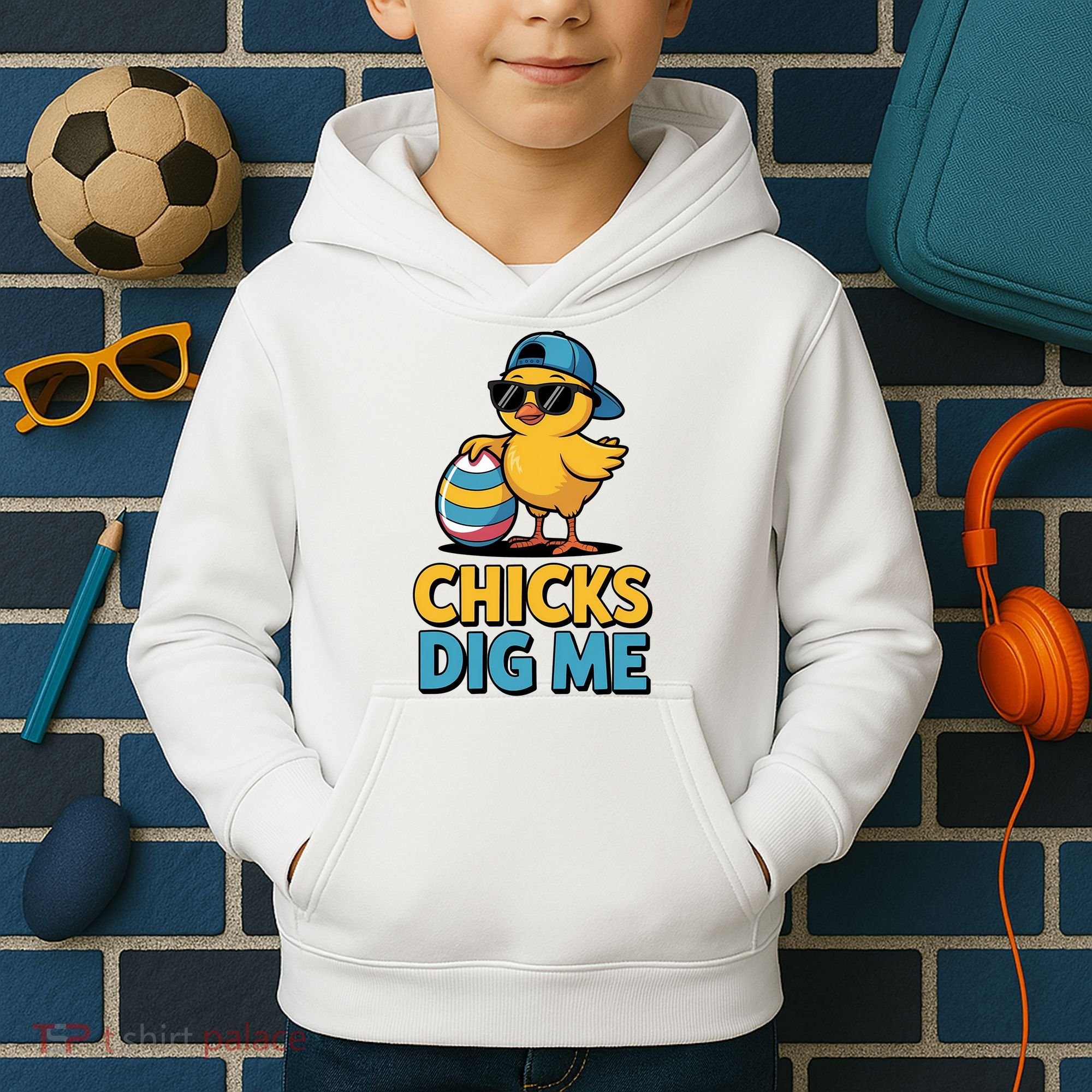 Easter Chicks Dig Me Cute Egg Hunt Kids Hoodie