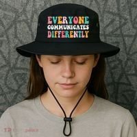 Everyone Communicates Differently Quote Bucket Hat thumb 3