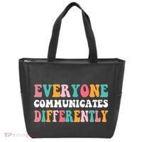 Everyone Communicates Differently Quote Tote Bag thumb 0