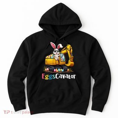 Eggs Cavator Easter Bunny Excavator Easter Hoodie