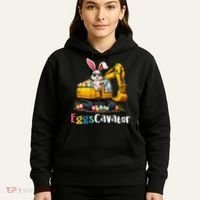 Eggs Cavator Easter Bunny Excavator Easter Hoodie thumb 5