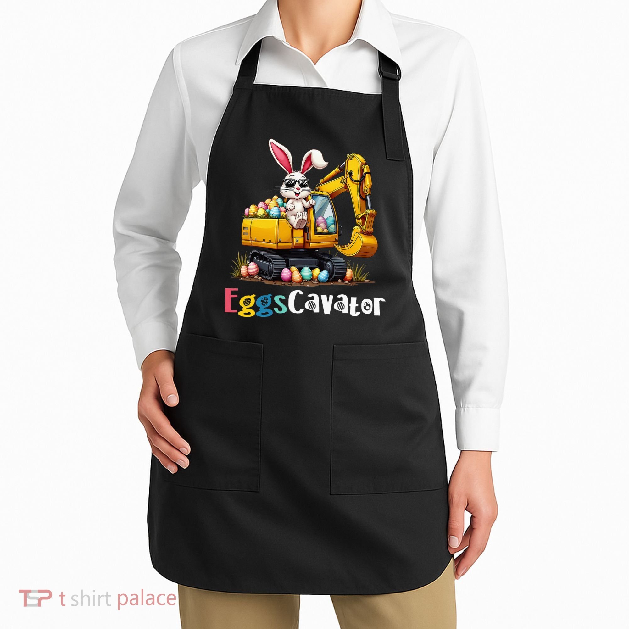 Eggs Cavator Easter Bunny Excavator Easter Apron