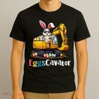 Eggs Cavator Easter Bunny Excavator Easter T-Shirt thumb 3