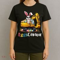 Eggs Cavator Easter Bunny Excavator Easter T-Shirt thumb 4