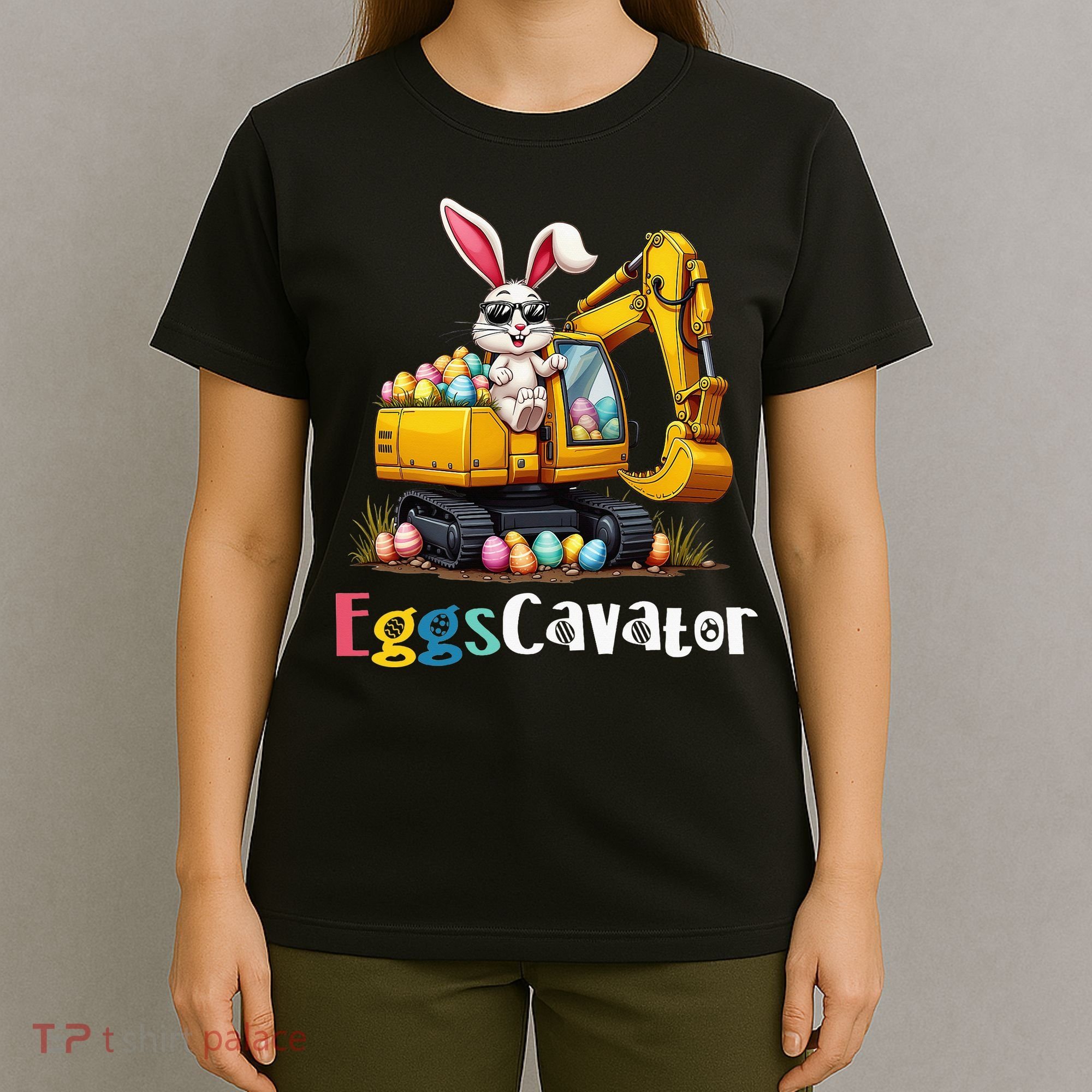 Eggs Cavator Easter Bunny Excavator Easter T-Shirt