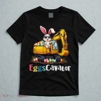 Eggs Cavator Easter Bunny Excavator Easter T-Shirt thumb 5