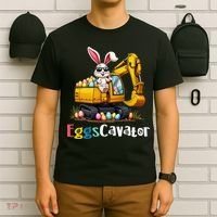 Eggs Cavator Easter Bunny Excavator Easter T-Shirt thumb 6