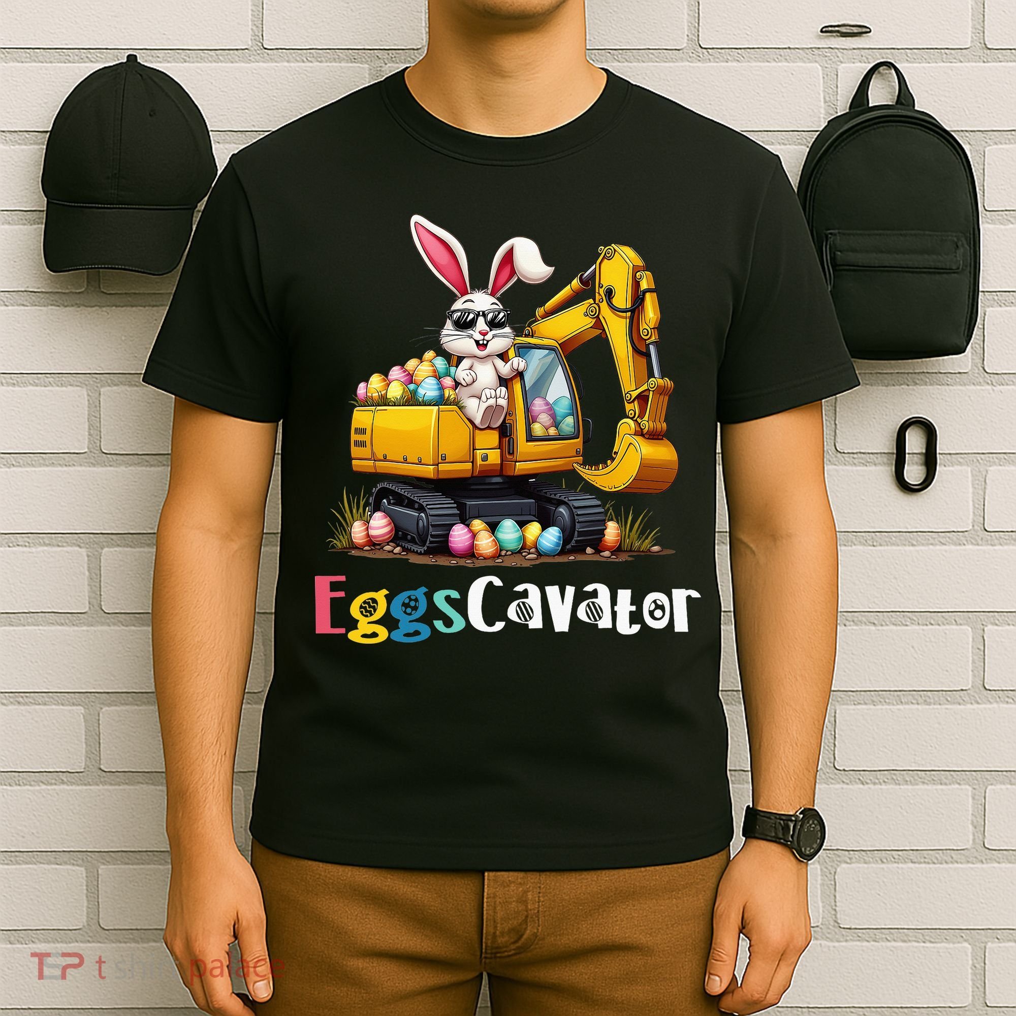 Eggs Cavator Easter Bunny Excavator Easter T-Shirt