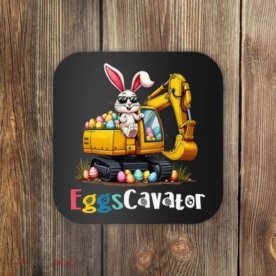 Eggs Cavator Easter Bunny Excavator Easter Coaster