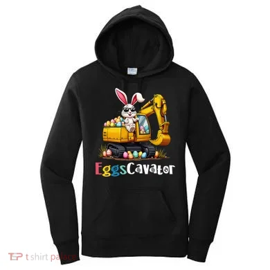 Eggs Cavator Easter Bunny Excavator Easter Women's Hoodie
