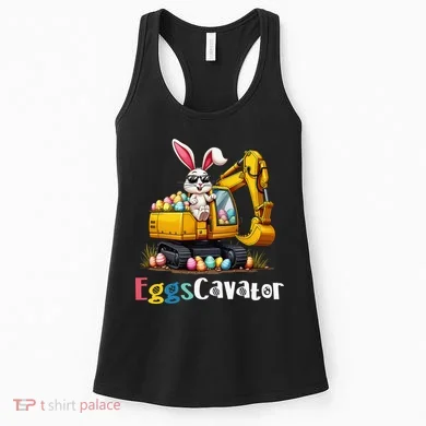 Eggs Cavator Easter Bunny Excavator Easter Women's Tank Top