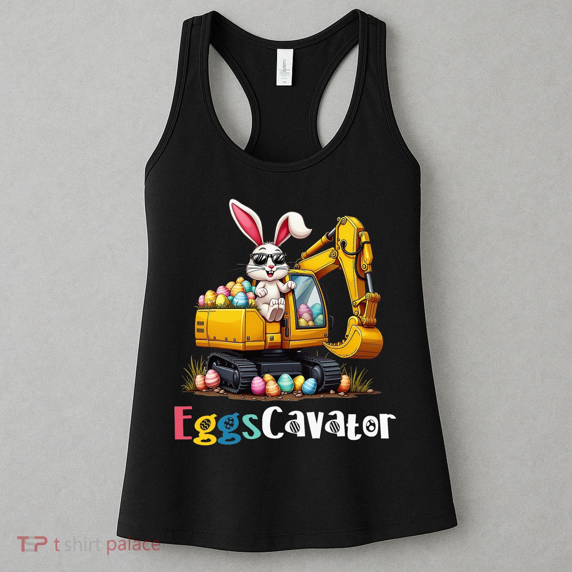 Eggs Cavator Easter Bunny Excavator Easter Women's Tank Top