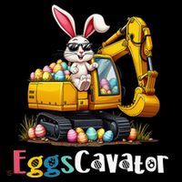 Eggs Cavator Easter Bunny Excavator Easter Toddler Hoodie thumb 2