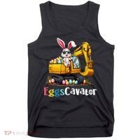 Eggs Cavator Easter Bunny Excavator Easter Tank Top thumb 0