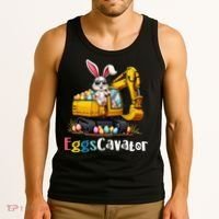 Eggs Cavator Easter Bunny Excavator Easter Tank Top thumb 3