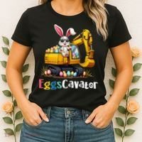 Eggs Cavator Easter Bunny Excavator Easter Women's T-Shirt thumb 2