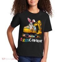 Eggs Cavator Easter Bunny Excavator Easter Kids T-Shirt thumb 2