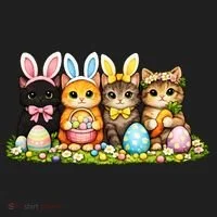 Easter Cats Ears Bunny Eggs Women's Sweatshirt thumb 2