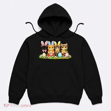Easter Cats Ears Bunny Eggs Hoodie