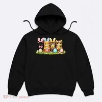 Easter Cats Ears Bunny Eggs Hoodie thumb 0