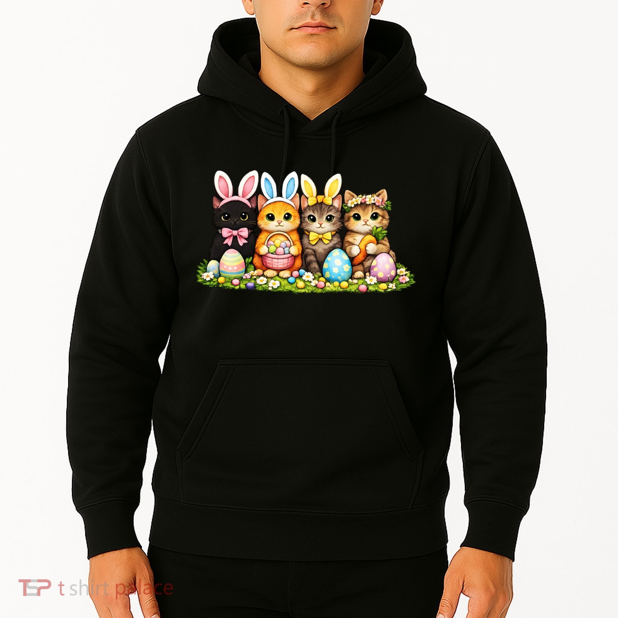 Easter Cats Ears Bunny Eggs Hoodie